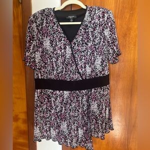 R & M Richards Black and Pink Patterned Top